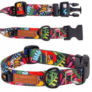 VZDRŽLJIVA ovratnica z zaponko za majhne pse S/M 20 mm TROPICAL papige