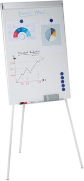 slomart Relaxdays Flipchart Whiteboard, magnetna, višinsko nastavljiva, bela