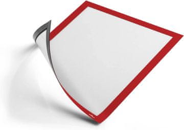 Durable Durable Duraframe Magnetic A4 informacijski okvir, 5 kosov, rdeč
