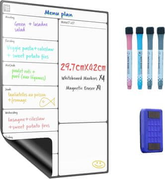 slomart SURFOU magnetni A3 tedenski planer za hladilnik