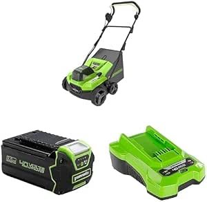 slomart Greenworks 40V vertikulator in prezračevalnik trate, 38cm delovna širina