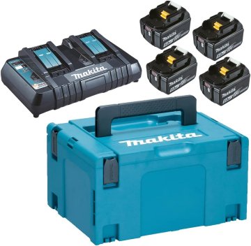 Makita Makita Akumulatorski set: 4x 5Ah bateriji + dvojni polnilnik, MAKPAC