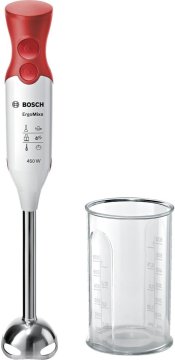 Bosch Bosch MSM64110 ročni mešalnik, ergonomski, nerjaveče jeklo, QuattroBlade, 450W, rdeč/bel