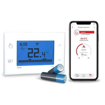 slomart VEMER VE788600 TUO WiFi BATERIJA - Pametni sobni termostat na baterijo z Wi-Fi in tedenskim programiranjem