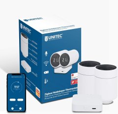 Unitec UNITEC Smart Starter Set 2+1 - WiFi termostat za radiatorje z LCD in glasovno kontrolo (Alexa/Google)