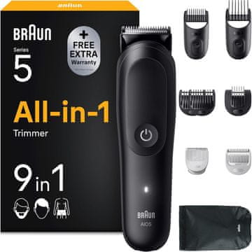 BRAUN Braun All-in-One Series 5 Multigroom, 9-v-1 strižnik AIO5535n, črn