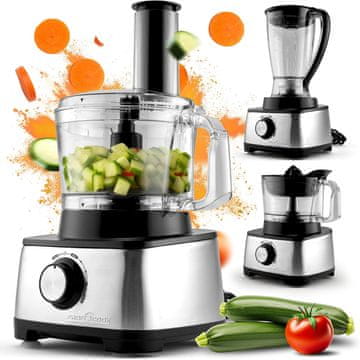 ProfiCook Profi Cook 3-v-1 kuhinjski robot: mešalnik, multipraktik in sokovnik, 1200W
