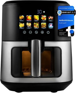 ProfiCook ProfiCook friteza na vroč zrak, 6,5 L, 9 programov, barvni zaslon