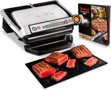 Tefal Tefal OptiGrill+ Kontaktni žar, 6 programov, indikator pečenosti, snemljive plošče, ročni način
