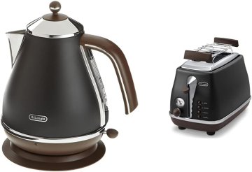De'Longhi De'Longhi Frühstücksset Icona Vintage: Grelnik vode KBOV2001.BK (1.7L, 2000W) in Toaster CTOV2103.BK (1000W), črn