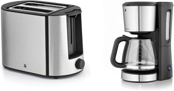WMF WMF Bueno Pro Toaster, nerj. jeklo, 2 rezini, 6 stopenj, 870W in Filter kavni aparat, steklo