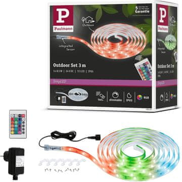 Paulmann Paulmann LED trak SimpLED Outdoor 3m - RGB, 24 LED/m, IP65, zatemljiv, 8,5W