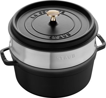 Staub STAUB Cocotte posoda za dušenje z vstavkom za paro iz inoxa, 26 cm, okrogla