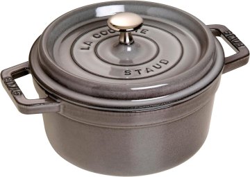 Staub STAUB Cocotte lito železno posoda za dušenje, 22 cm, okrogla, grafit