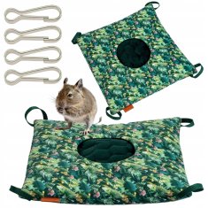 VISEČA MREŽA z minko TUNELNA HIŠA Glodalec Morski prašiček Degu 30×30 cm ZELENA