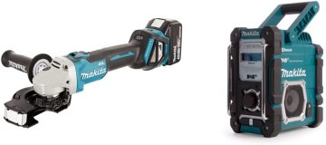 Makita Makita DGA511RTJ Akumulatorska kotna brusilka 18V/5,0Ah + DMR112 Akumulatorsko gradbeno radio
