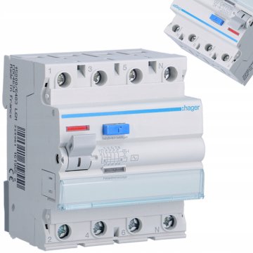 Hager 4P 40A 30mA 6kA RCCB