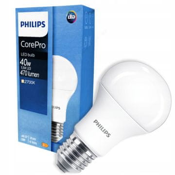 Philips LED žarnica E27 A60 5,5W 4000K CorePro bela