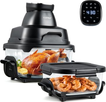 Costway COSTWAY Air Fryer prenosna friteza na vroč zrak, 4 L/1,7 L, 6 v 1