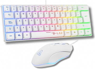 The G-Lab The G-Lab Combo Hydrogen Gaming Tipkovnica in Miška, Bela, QWERTY ES