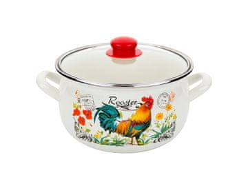 Emajliran lonček za pico Petelinji 16 cm 2,1 l Z/P