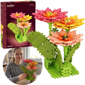 sarcia.eu Marioinex Mini Waffle GARDEN Rože GERBERA, KOMPLET konstrukcijskih kock, MEHKE kocke, DEKORACIJA 190 ele.