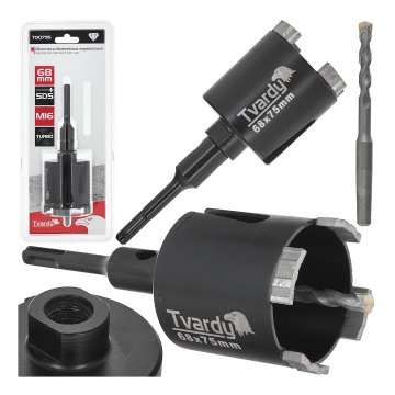 Tvardy Segmentna turbo diamantna žaga za luknje 68 mm SDS Plus M16 (20)