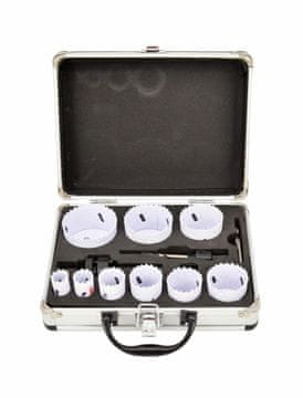 awtools Black Line komplet bimetalnih luknjastih žag v kovinskem kovčku 19-64 mm 13 kosov