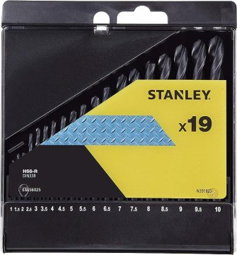 Stanley komplet kovinskih svedrov 1-10 mm, 19 kosov