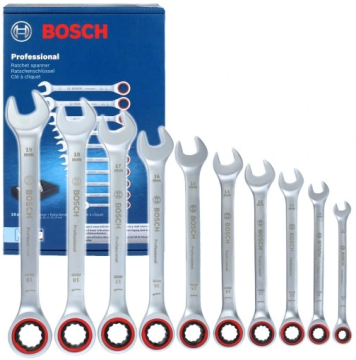 Bosch Komplet raglnih ključev 8-19 mm CrV 1600A02AU0 10 kosov