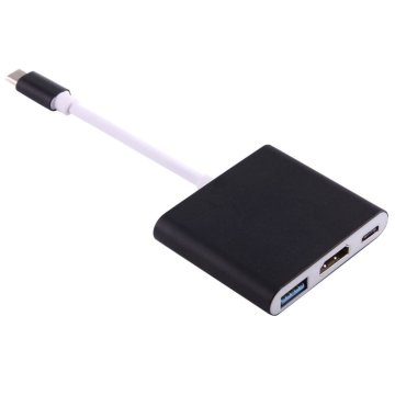 Northix Adapter USB-C na HDMI - USB-A - USB-C - črn