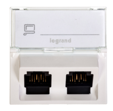 LEGRAND MOSAIC Dvojna računalniška vtičnica RJ45 kat. 5e UTP bela 076502