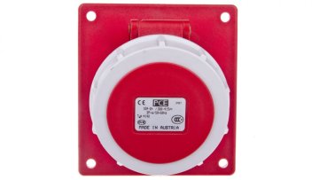 PCE Kotna vtičnica 16A 4P 400V rdeča IP67 POWER TWIST 4142-6