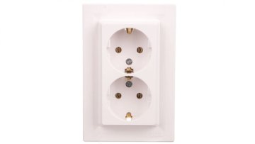 Schneider Asfora SCHUKO dvojna vtičnica bela z okvirjem EPH9900121