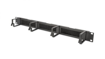 Organizator kablov s krtačo 19 1U 4x aluminijasti držali 44x72mm črne barve DN-97663