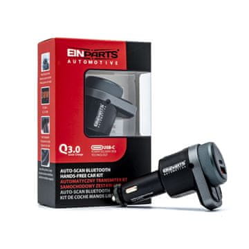 Bluetooth FM oddajnik s prostoročnim telefoniranjem in polnilnikom QC 3.0 / PD 38W