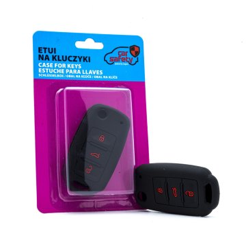 CARSAFETY Silikonski ovitek za ključ ČRN za Škoda VW