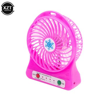 KJB Mini USB ventilator s tremi hitrostmi in LED lučko, rožnata
