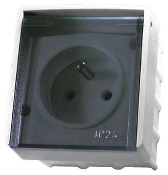 COS.PEL Lambda bela - enojna nadometna vtičnica IP44 GNH-1LZ/00