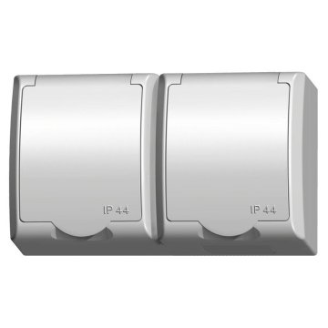 COS.PEL Fala - dvojna nadometna vtičnica GNH-2HZ/00/w