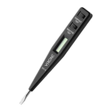IR 5-v-1 elektronski tester napetosti 12–250 V z zaslonom – indukcija, prevodnost, enosmerna polarnost, črna