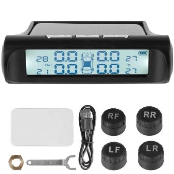 KJB Solarni sistem TPMS za tlak in temperaturo pnevmatik, bela zunanji senzorji