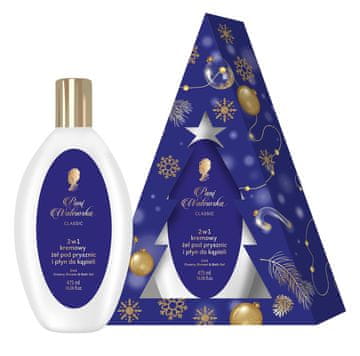 MIRACULUM PANI WALEWSKA Božično drevo 2v1 kremni gel za prhanje in tekočina za kopel Classic 475 ml