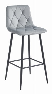 BE NADO stolček - srebrno-siv žamet / črne noge x 1