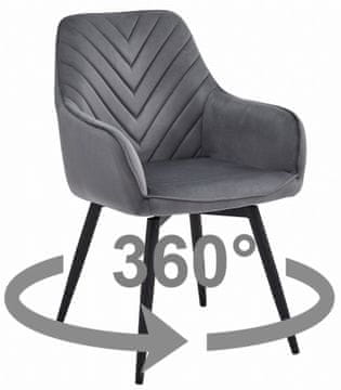 BE Stol NANA360 - temno siv žamet / črne noge x 1