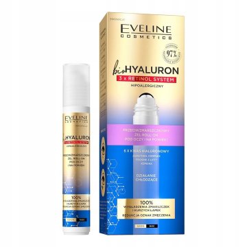 Eveline Cosmetics Eveline Bio Hyaluron roll-on gel za oči 3x retinol 15 ml