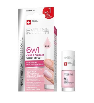 Eveline Cosmetics Eveline Nail Therapy 6v1 Care&Color balzam za nohte Pink 5 ml