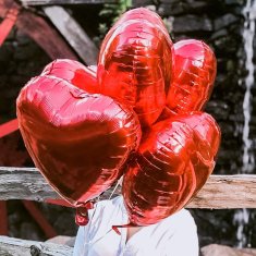 33 Rdeč folijski balon s srcem, helijev srček TG66235-2