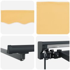 Vidaxl Ročna tenda 4,5 x 3,5 m Peščena 100% poliester