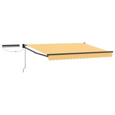 Vidaxl Solarna električna tenda 5 x 3 m Peščena 100% poliester
